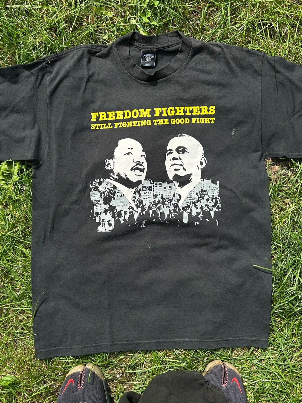 Martin Luther King Jr. Barrack Obama Freedom Fighters Civil Rights tee shirt